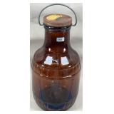 Amber Glass Barrel Juice Jug