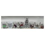 (8) Shot Glasses; Horse, Pheasant, Wyoming & More