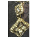 Avon Faceted Faux Stone in Gold Tone Necklace