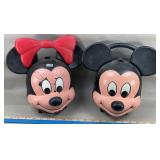 Aladdin Mickey & Minnie Plastic Head Lunch Boxes