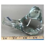 Clear Art Glass 4' Bird Figurine Paperweight