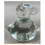 Clear Glass Duck 4' Paperweight
