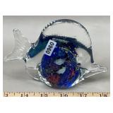 Art Glass Fish Aquarium Scene Paperweight