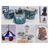 Enamelware, Butter Churns, Scales, Lighting, and Advertising