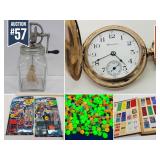 Pocket Watches, Toys, Marbles, Matchbook Covers
