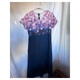 Dress Floral Print Pink Purple Womens Large