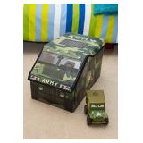 Toy Organizer Camo Truck Storage Box Military Kid