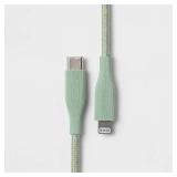 Lightning To USB-C Braided Cable Heyday Green 6'