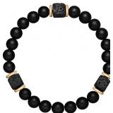 Unisex Obsidian Volcano Stone Beads Bracelet