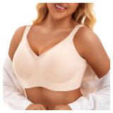 Womens Wireless Supportive Tshirt Bras 4XL