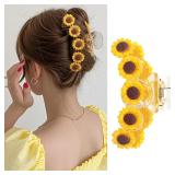Sunflower Hair Claw Clips Accessories 2 Pack