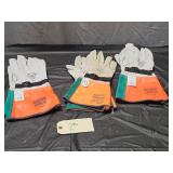 3 Kunz #1200 High-Voltage Leather Protector Gloves