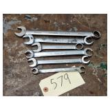Qty 6 Assorted Snap On Metric Chrome Wrenches