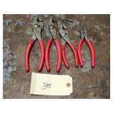 Qty 4 Assorted Mac Tools Adj Slip Joint Pliers