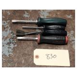 Qty 4 Assorted Snap On Screwdriver / Pry Tool