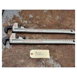 Qty 2 Milwaukee 10L 10' Aluminum Pipe Wrenches