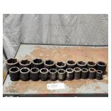 20pc Williams 1' Dr SAE Shallow Impact Socket Set