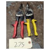 Lot of 2 Asst Blue Point Sheet Metal Shears Snips