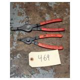 Qty 2 Mac Tools Retaining Ring / Snap Ring Pliers