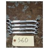 4pc Snap On Metric 6 Point Flare Nut Wrench Set