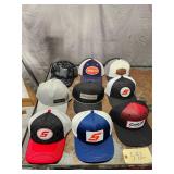 Qty 9 New Various Snap On Branded Baseball Hats