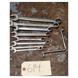 Qty 9 Assorted Name Brand Wrenches