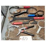 Qty 8 Assorted Oil Filter & Filter Wrenches