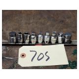 9pc Snap On Assorted 3/8' Drive Plug Sockets