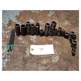 Qty 21 Asst Mac Tools Various Drive Impact Sockets