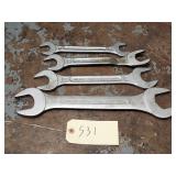 Qty 4 Heytec Large Metric Double Open End Wrenches