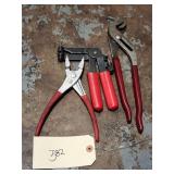 Qty 3 Assorted Mac Tools Hose Clamp Pliers