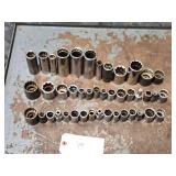 Qty 43 Snap On Assorted 1/2' Drive Chrome Sockets