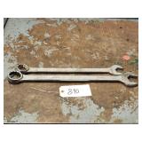 Qty 2 Mac Tools Large SAE Combination Wrenches