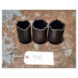 Qty 3 Assorted Snap On 1/2' Drive Axle Sockets