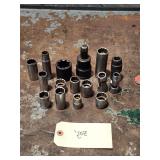 Qty 16 Assorted Proto Tools Various Drive Sockets