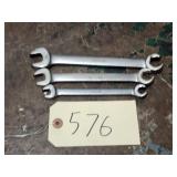Qty 3 Snap On SAE Open End Flare Nut Wrenches