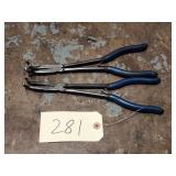 Qty 2 Blue Point Extended Reach Hose Grip Pliers