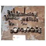 Qty 47 Assorted Brand Various Drive Chrome Sockets