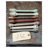 Lot of 7 Assorted Brand 1/2' Drive Torque Sticks