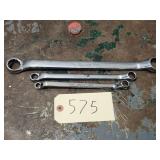 Qty 3 Snap On SAE 12Pt Double Box End Wrenches