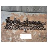 Qty 65 Snap On Assorted 3/8' Drive Chrome Sockets