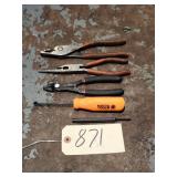 Qty 5 Assorted Matco Tools Pliers Pick & Punch