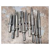 Qty 10 Assorted Brand Air Hammer Bits / Punches