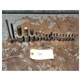 Qty 20 Snap On Assorted Drive Hex Bit Sockets