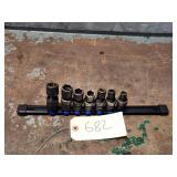 7pc Snap On 3/8 Dr SAE Impact Swivel Socket Set