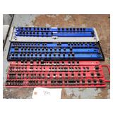 Qty 3 Large Multi-Rail Asst Drive Socket Holders