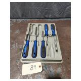 Qty 5 Cornwell Tools Blue Hard Handle Screwdrivers