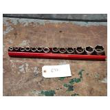 13pc Snap On 1/2' Drive 6Pt Shallow SAE Socket Set