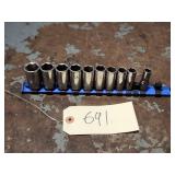 10pc Matco 3/8' Dr Metric Semi-Deep Socket Set