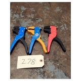 Qty 3 Assorted Brand Automatic Wire Strippers